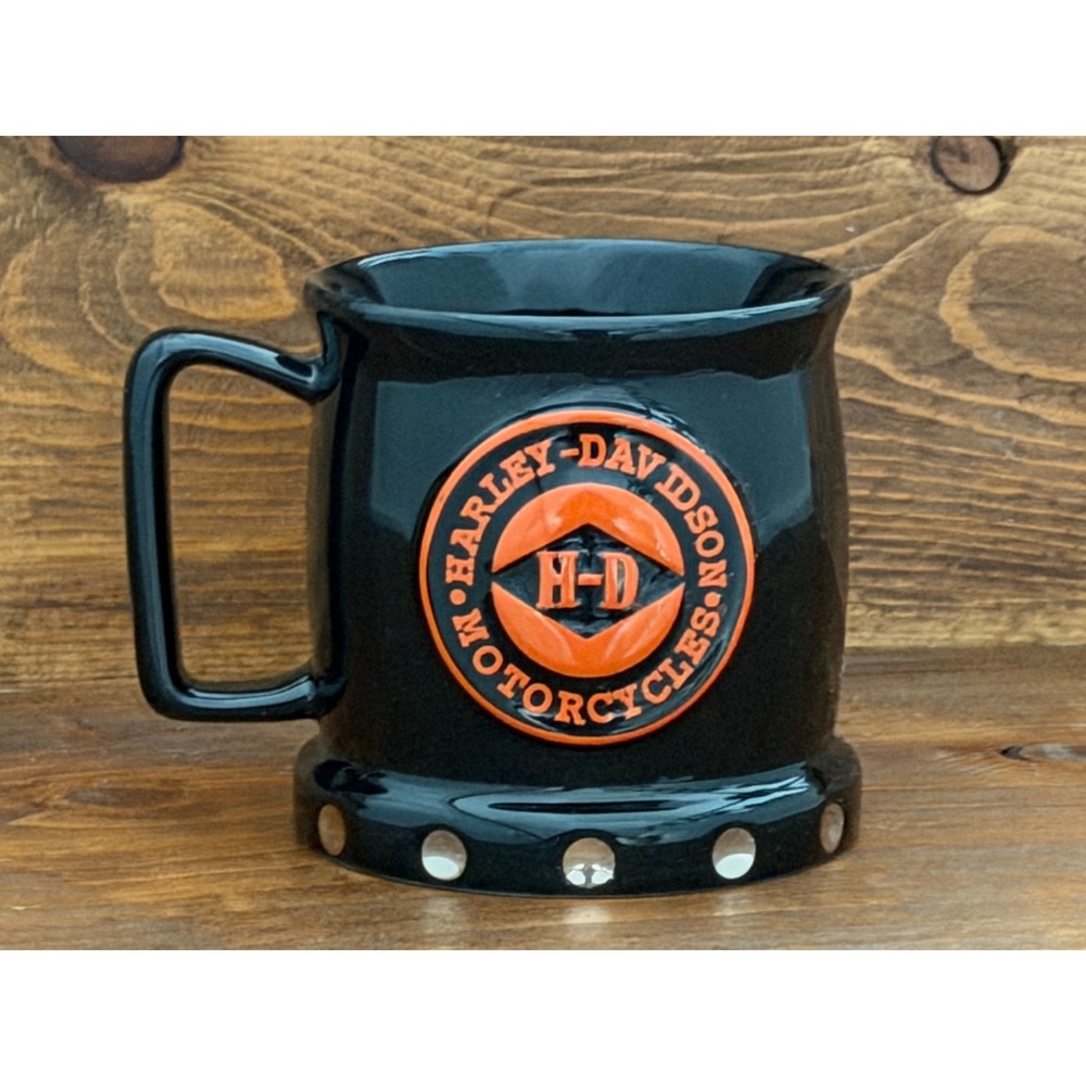 Harley Davidson HD Motorcycles Black Ceramic Coffee Mug 2002